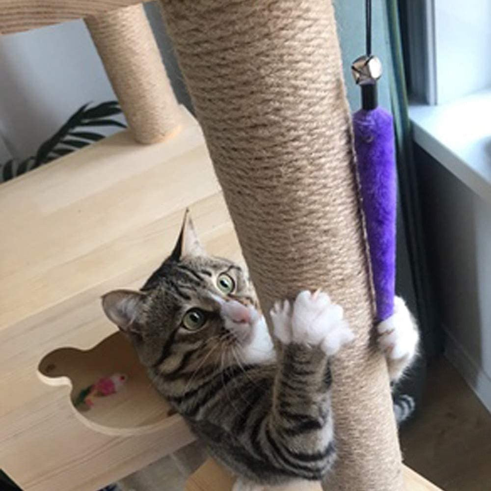 Einziehbares Katzenfeder-Spielzeug für Wohnungskatzen